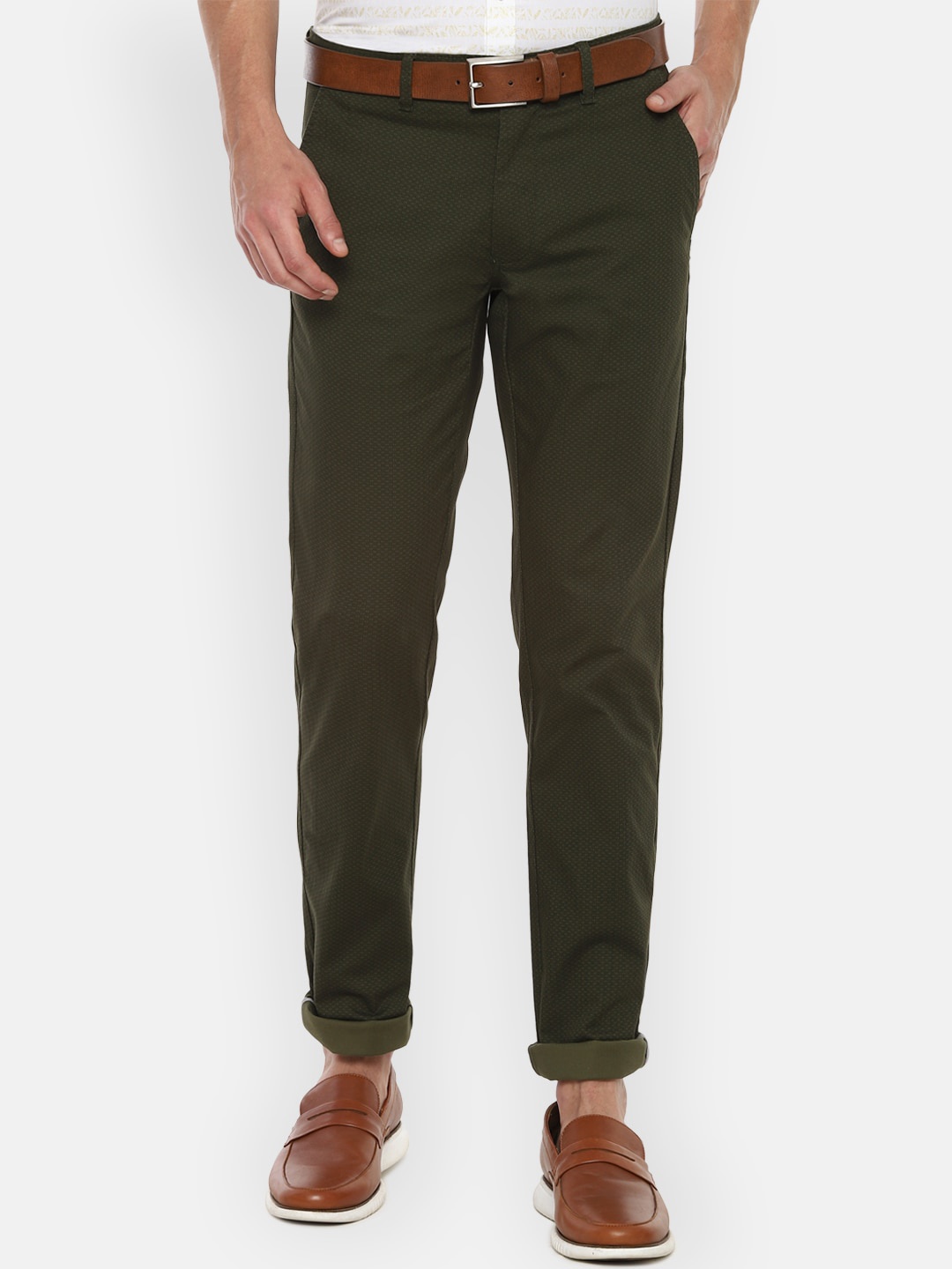 

Van Heusen Sport Men Olive Green Slim Fit Chinos Trousers