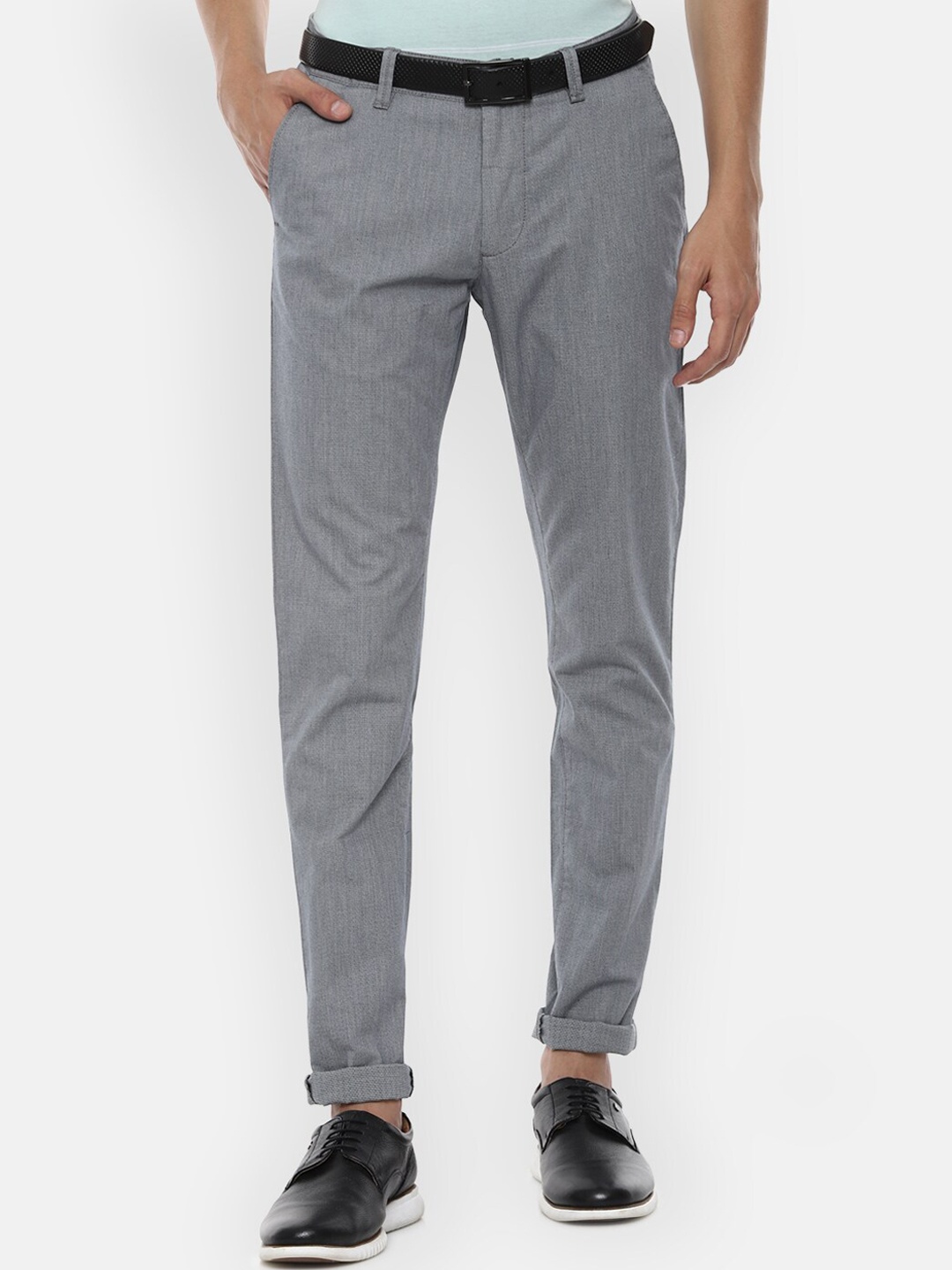 

Van Heusen Sport Men Grey Textured Slim Fit Trousers