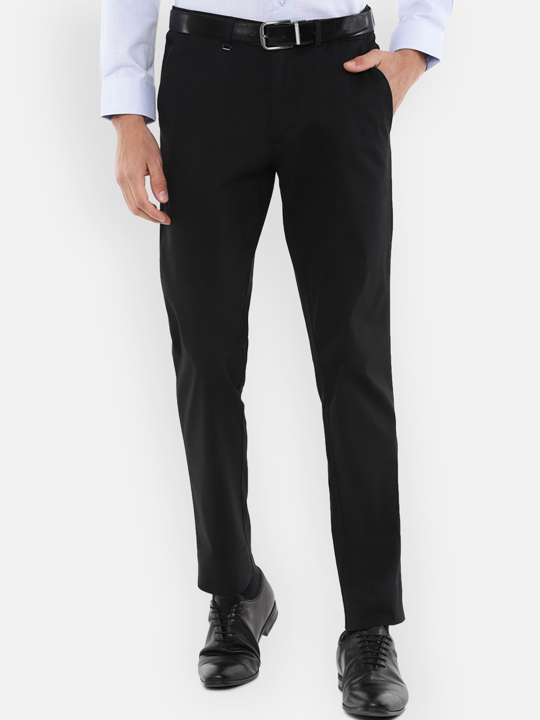 

Van Heusen Men Black Slim Fit Trousers