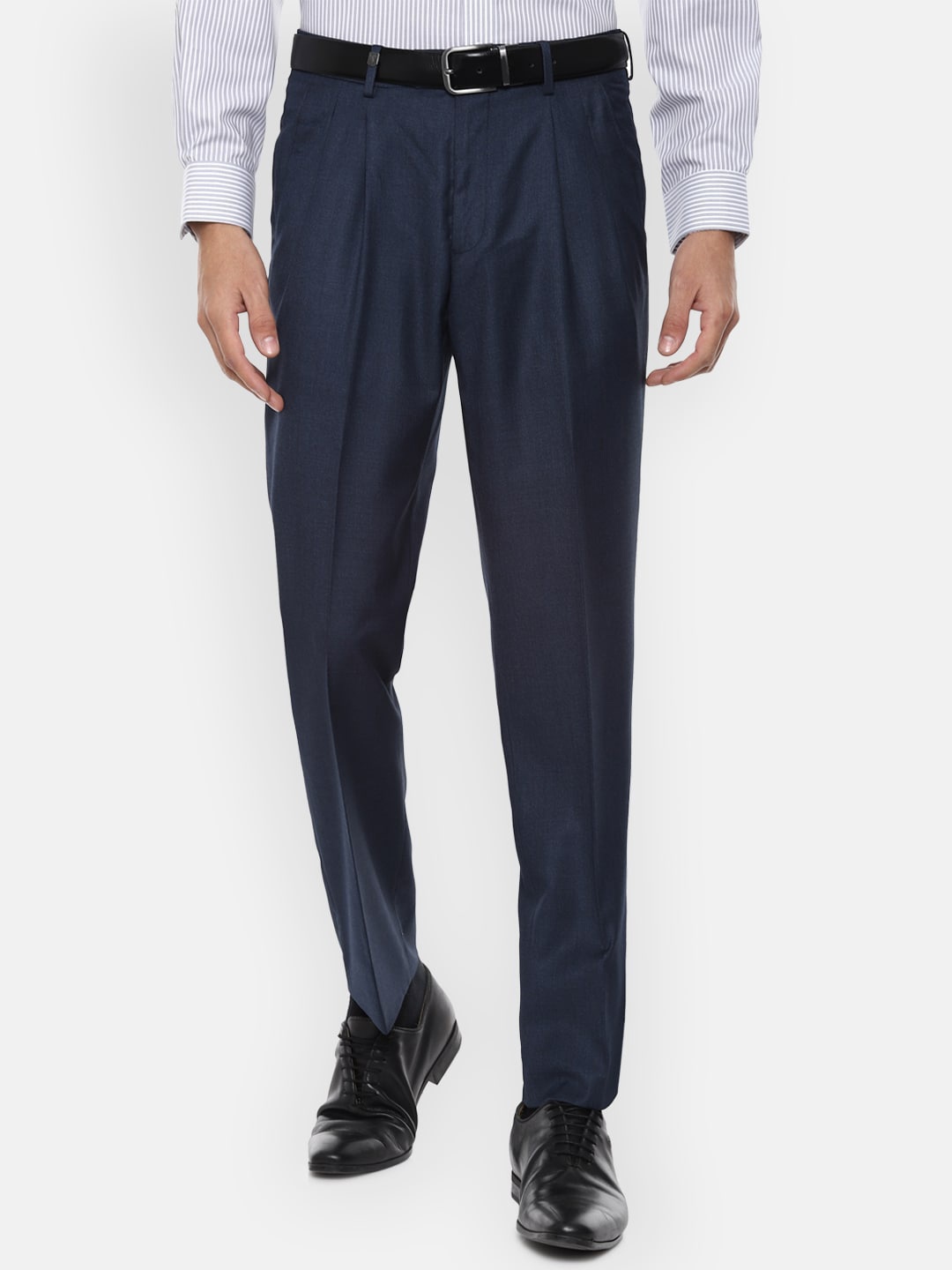 

Van Heusen Men Navy Blue Pleated Trousers