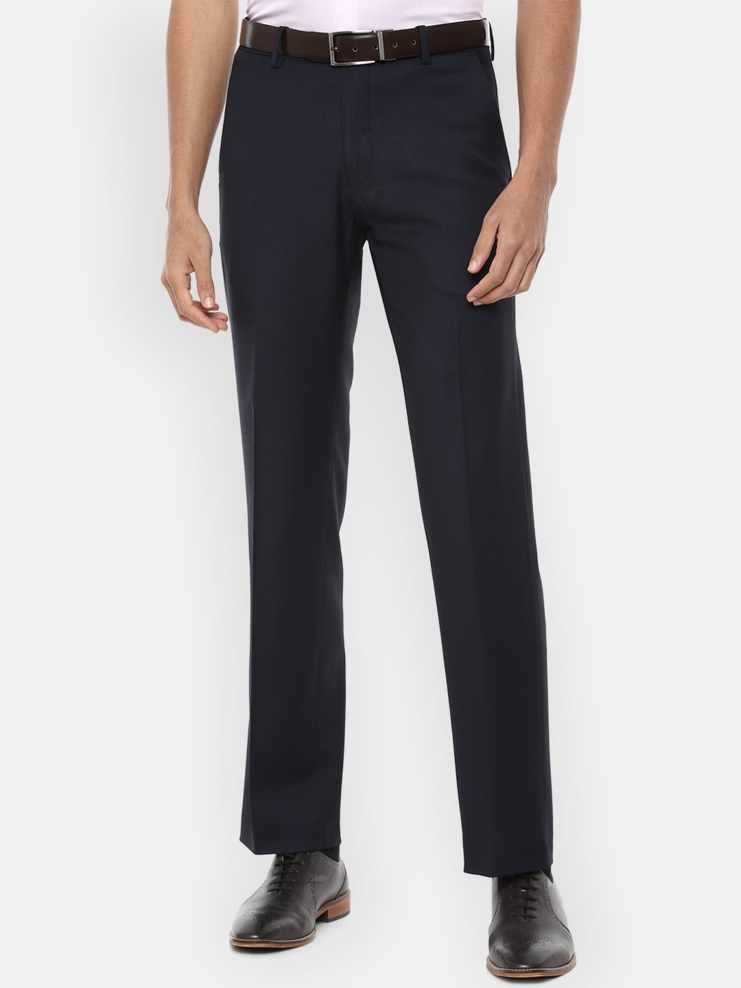 

Van Heusen Men Navy Blue Trousers