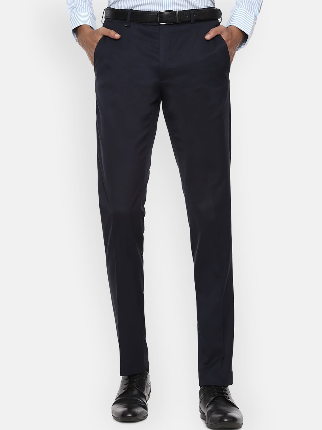 

Van Heusen Men Navy Blue Slim Fit Trousers