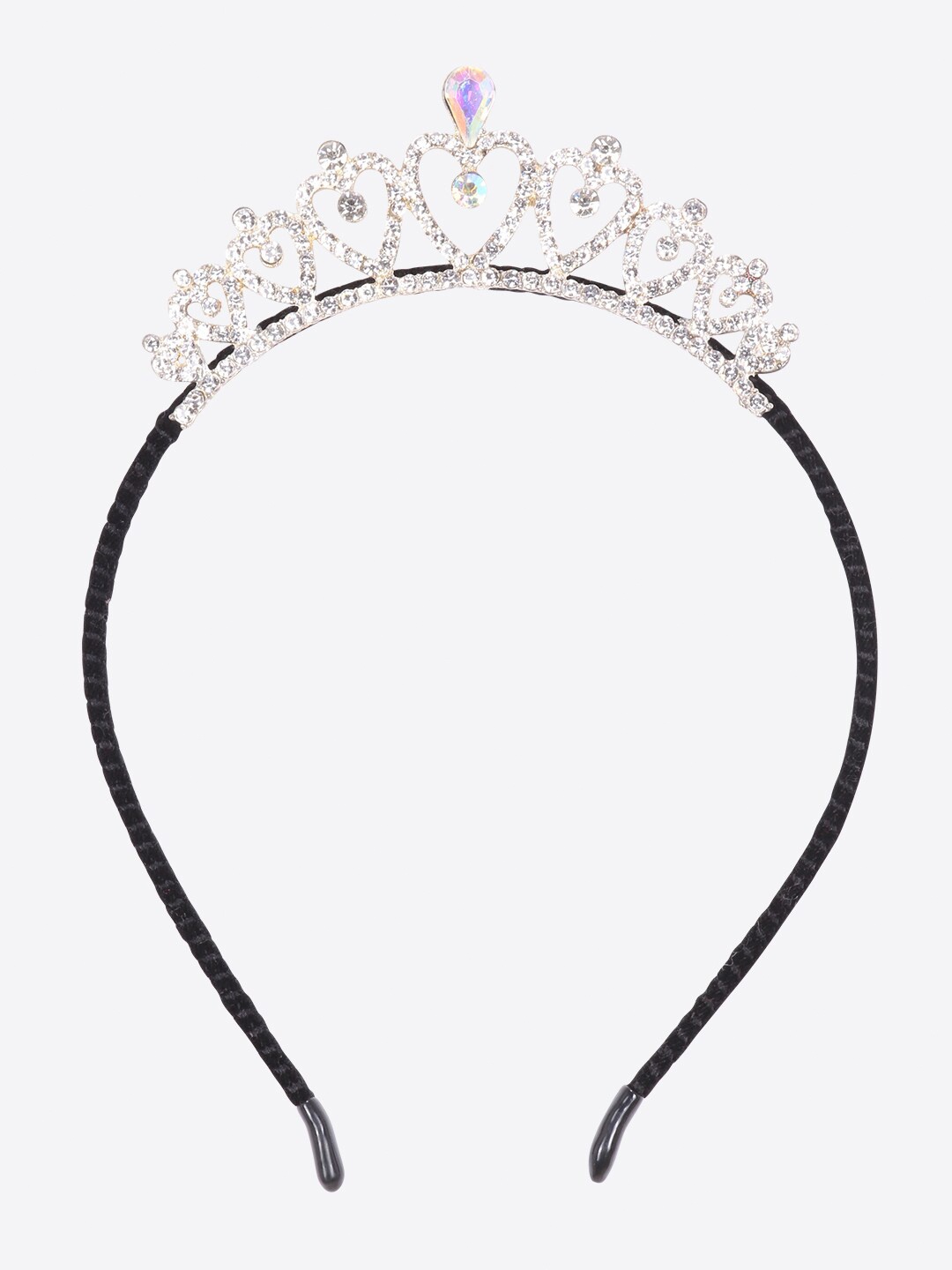 

CUTECUMBER Girls Black & White Embellished Crown Hairband