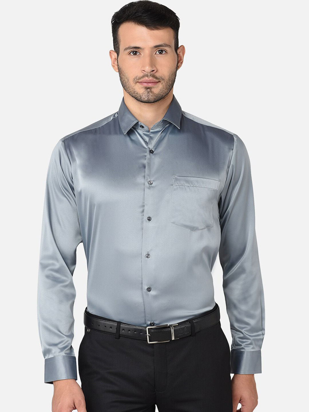 

Oxemberg Men Grey Classic Formal Shirt