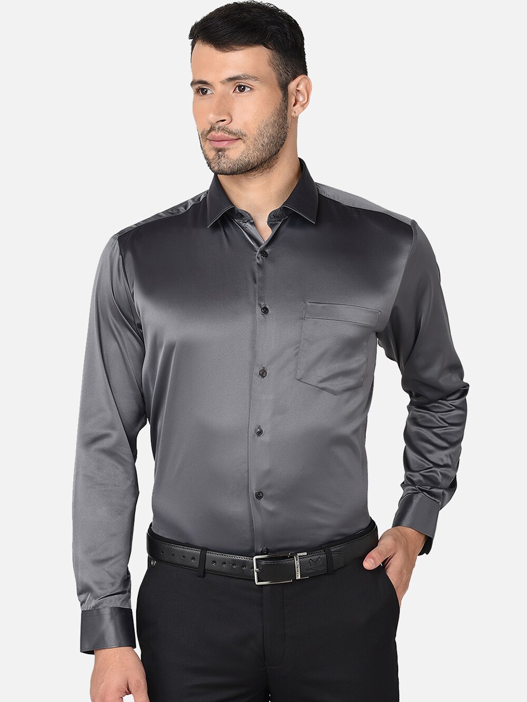 

Oxemberg Men Grey Classic Formal Shirt