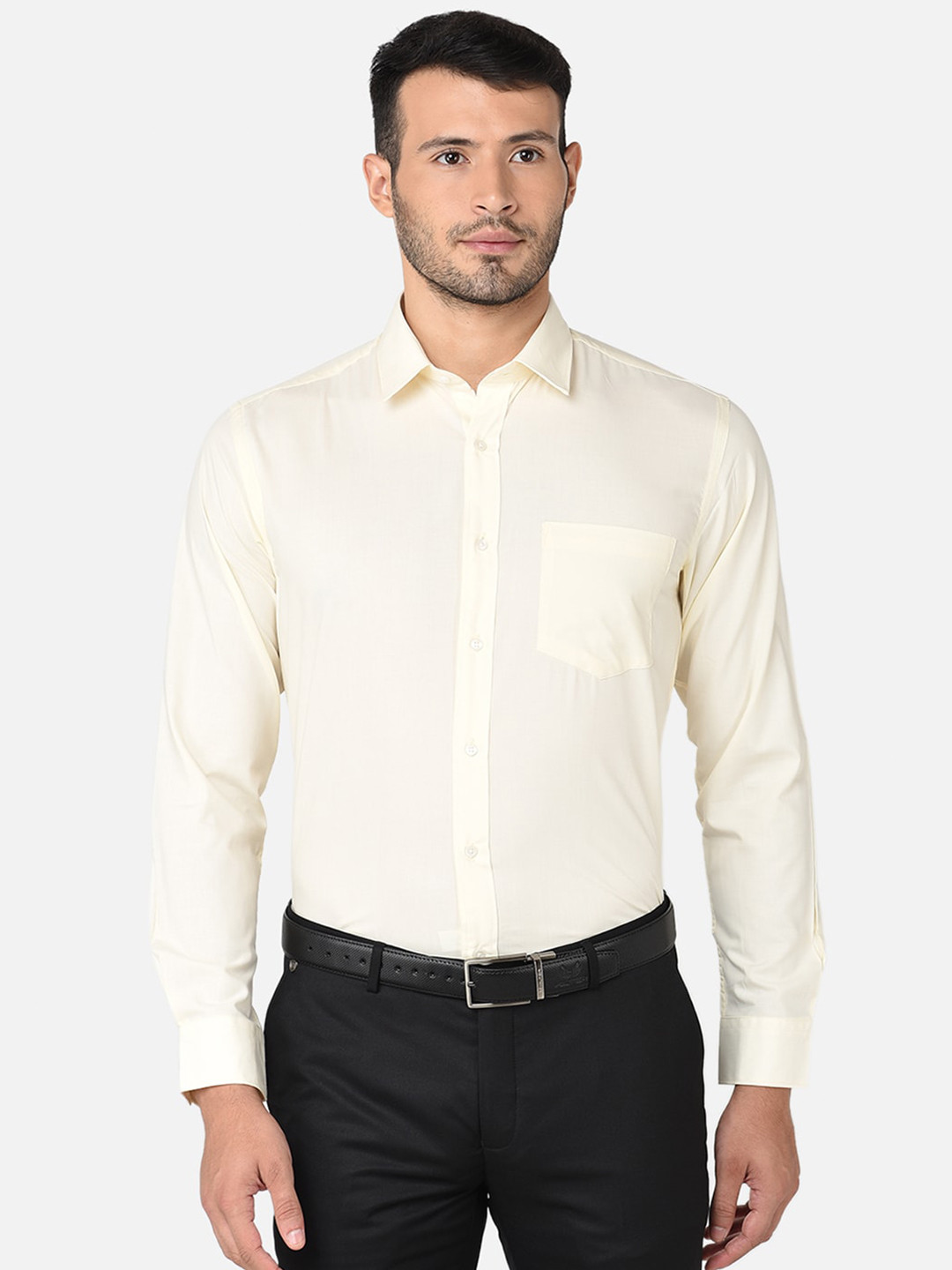 

Oxemberg Men Yellow Classic Slim Fit Formal Shirt