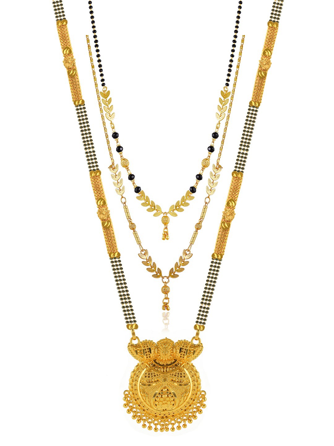 

Brandsoon Set Of 3 Gold-Plated Beaded Mangalsutra