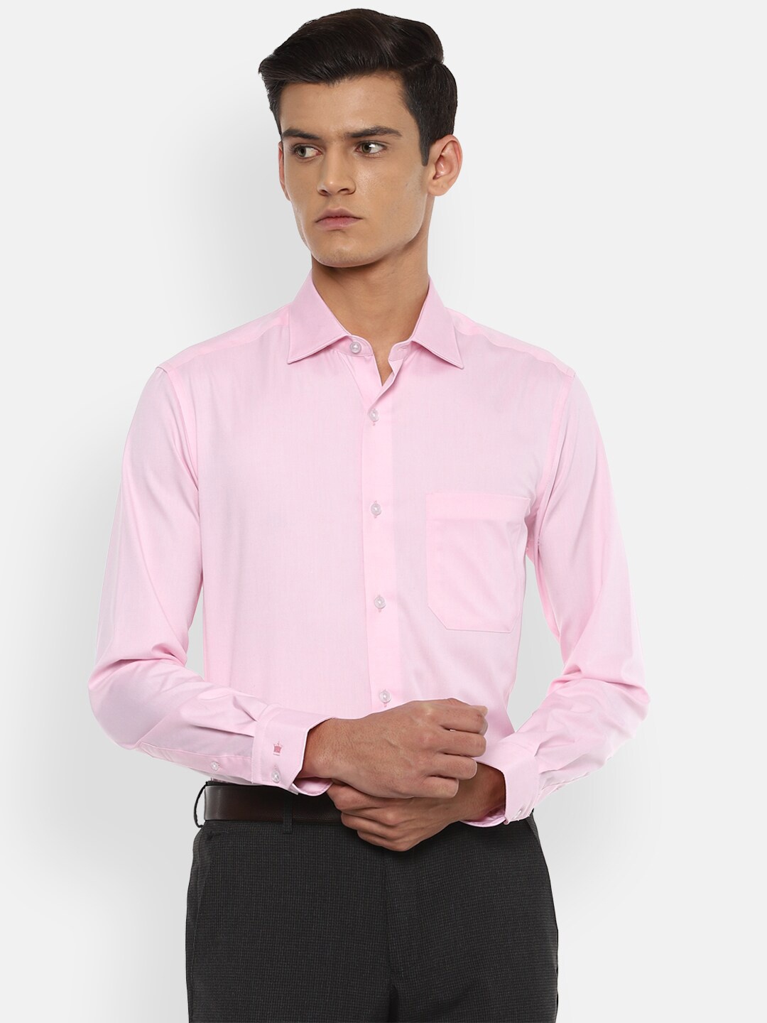 

Louis Philippe Permapress Men Pink Wrinkle Free Formal Shirt