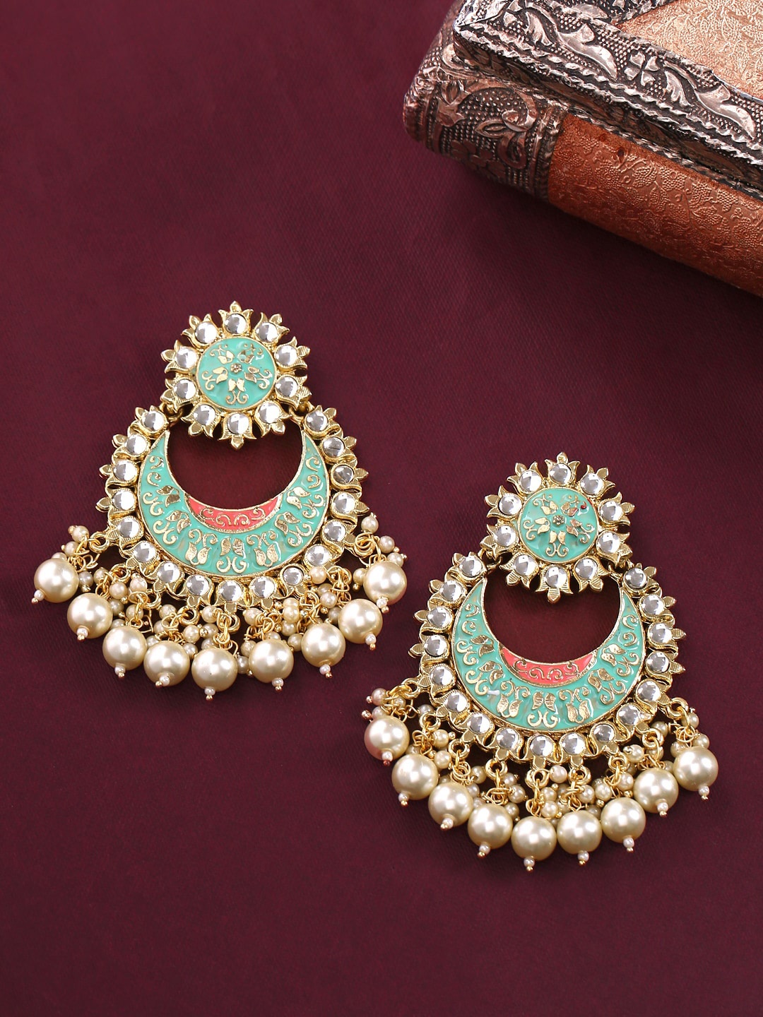 

Yellow Chimes Blue Classic Chandbalis Earrings