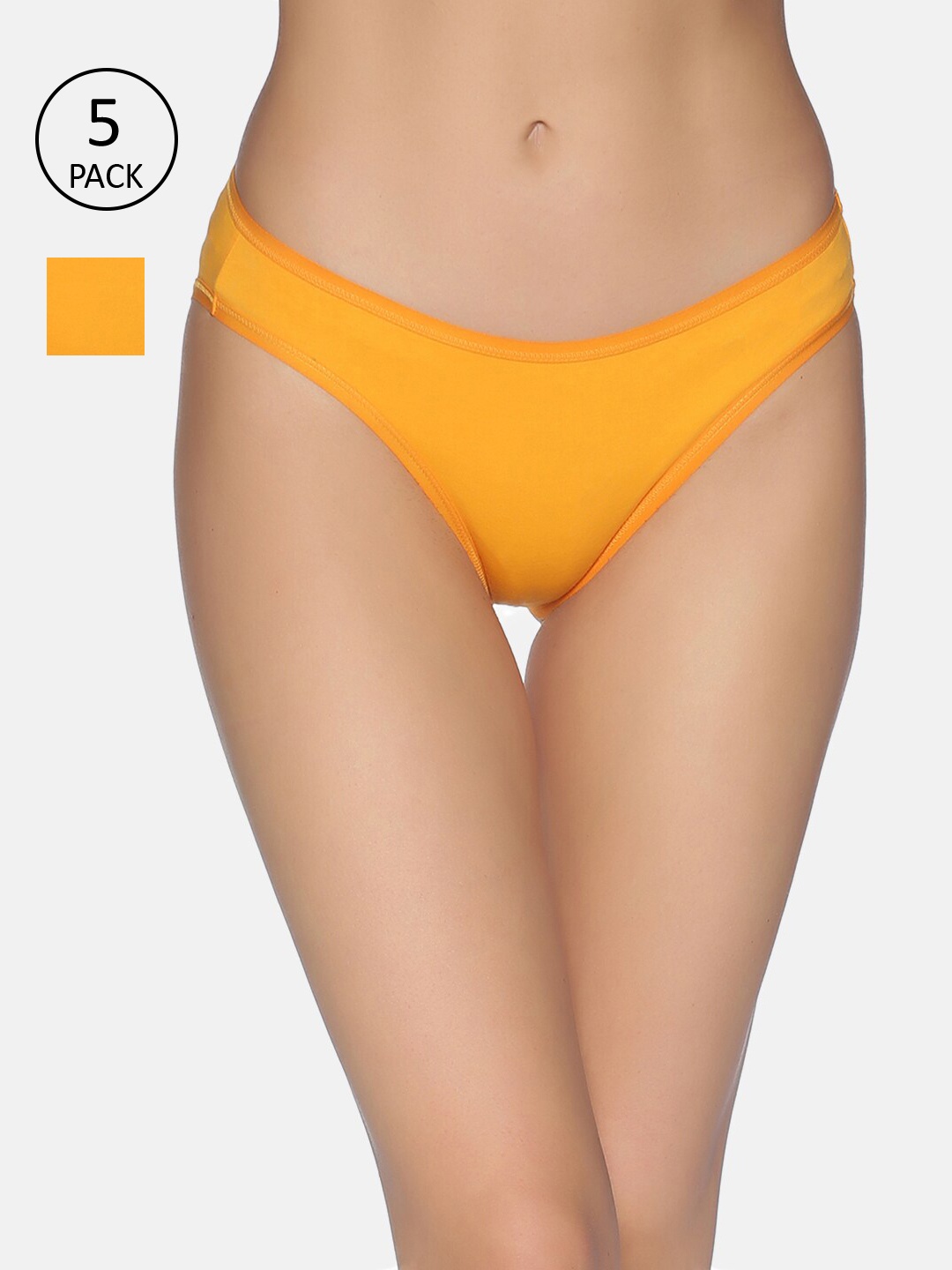 

Soul Space Women Pack of 5 Orange Cotton Low Rise Bikini Briefs WIW-4036-ORG-P5