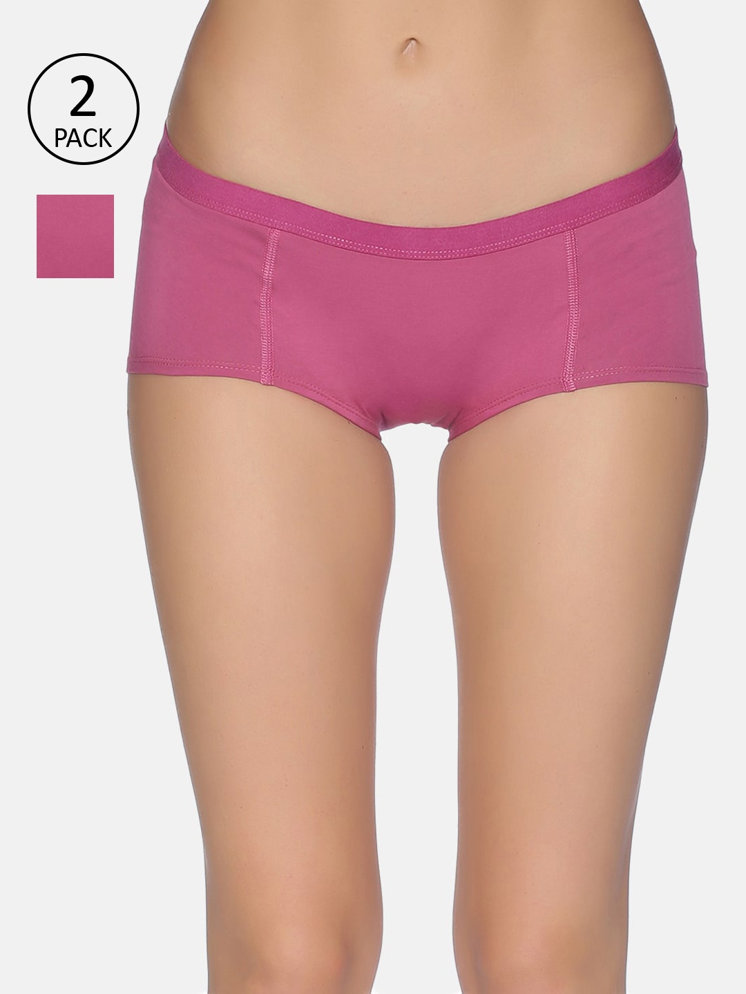 

Soul Space Women Pack of 2 Pink Cotton Low Rise Boy Shorts WIW-4038-PNK-P2