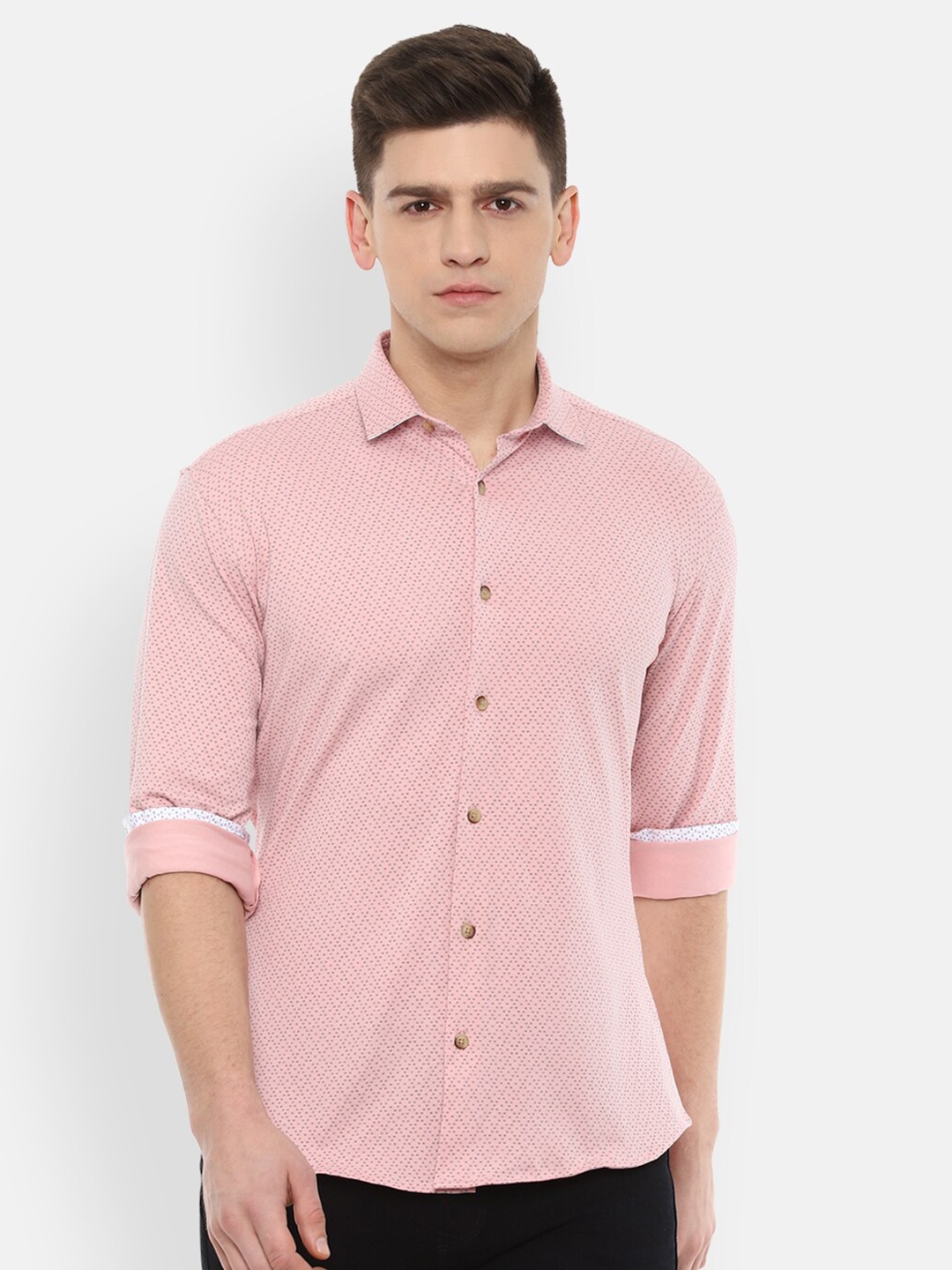 

Van Heusen Sport Men Pink Slim Fit Printed Casual Shirt