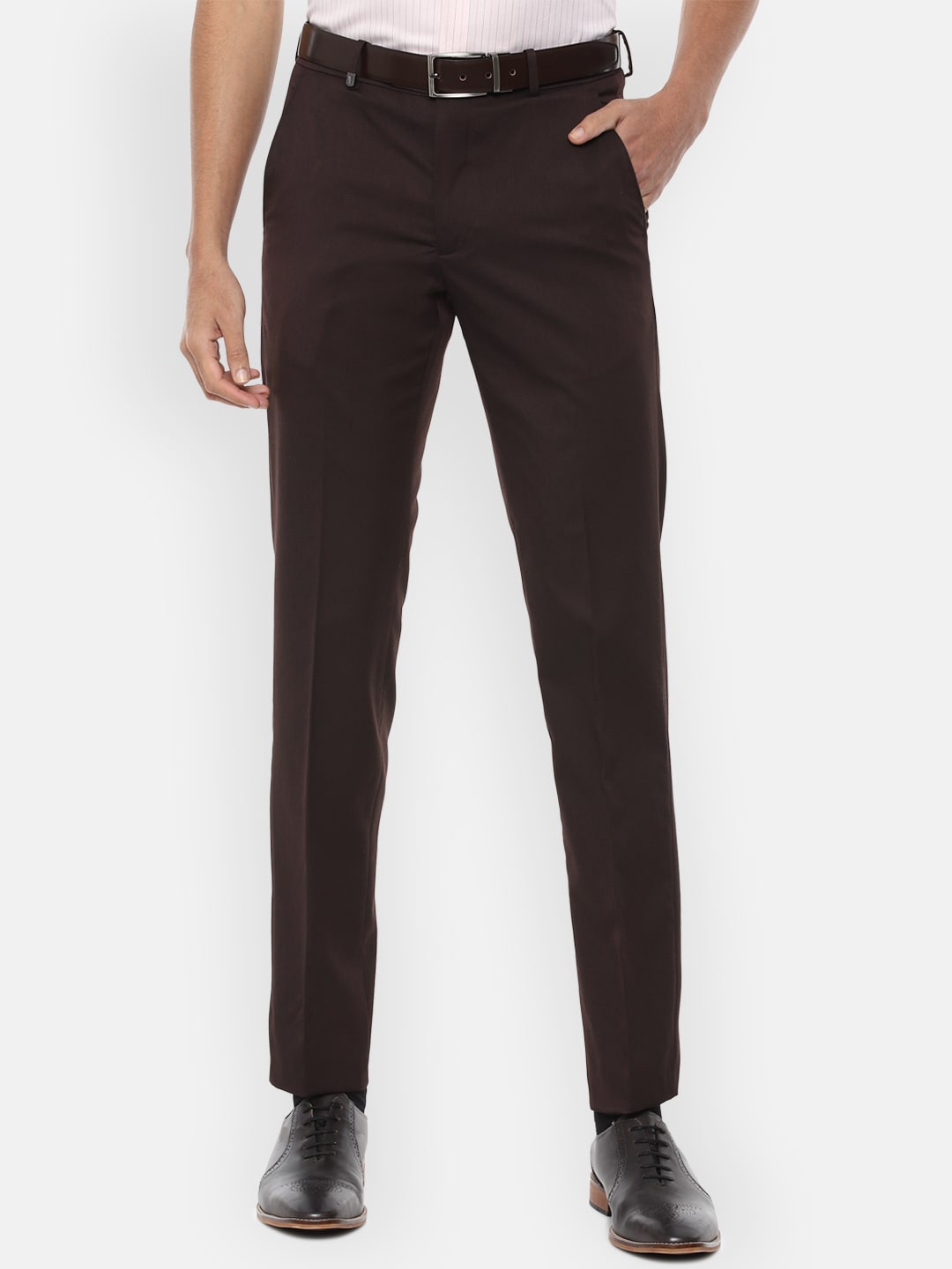 

Van Heusen Men Brown Slim Fit Trousers