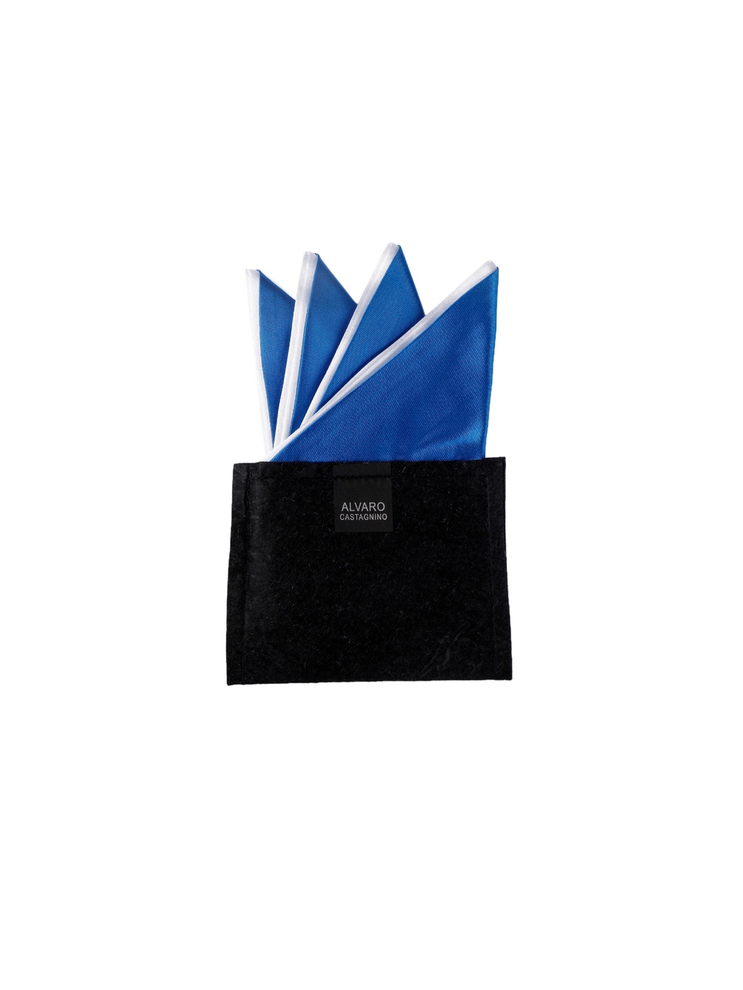 

Alvaro Castagnino Men Blue & White Solid Pocket Square