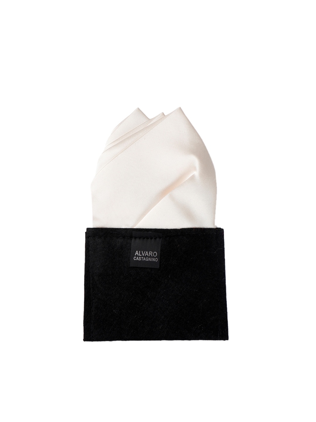 

Alvaro Castagnino Men White Solid Microfiber Pocket Square