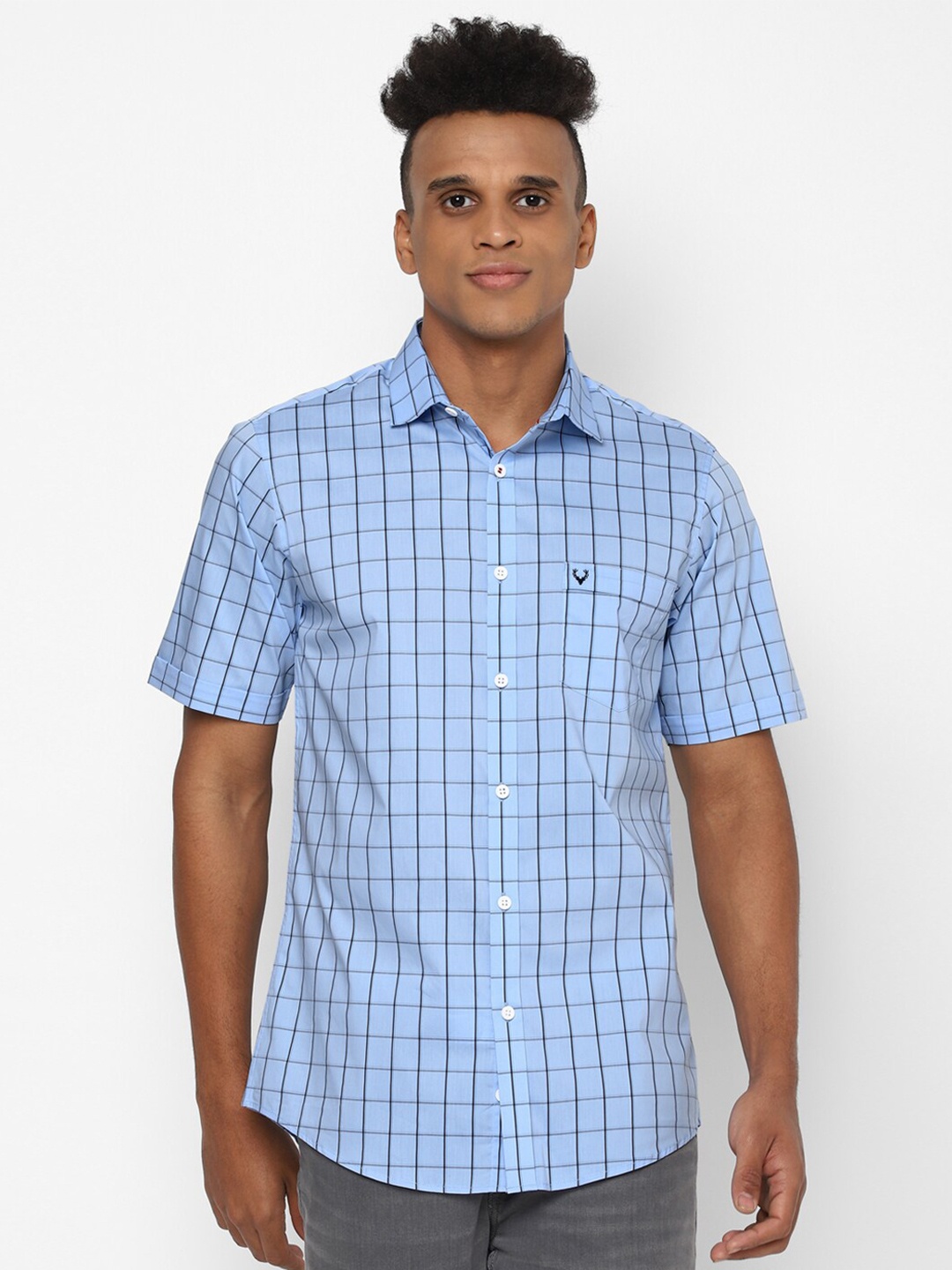 

Allen Solly Men Blue Slim Fit Checked Casual Shirt