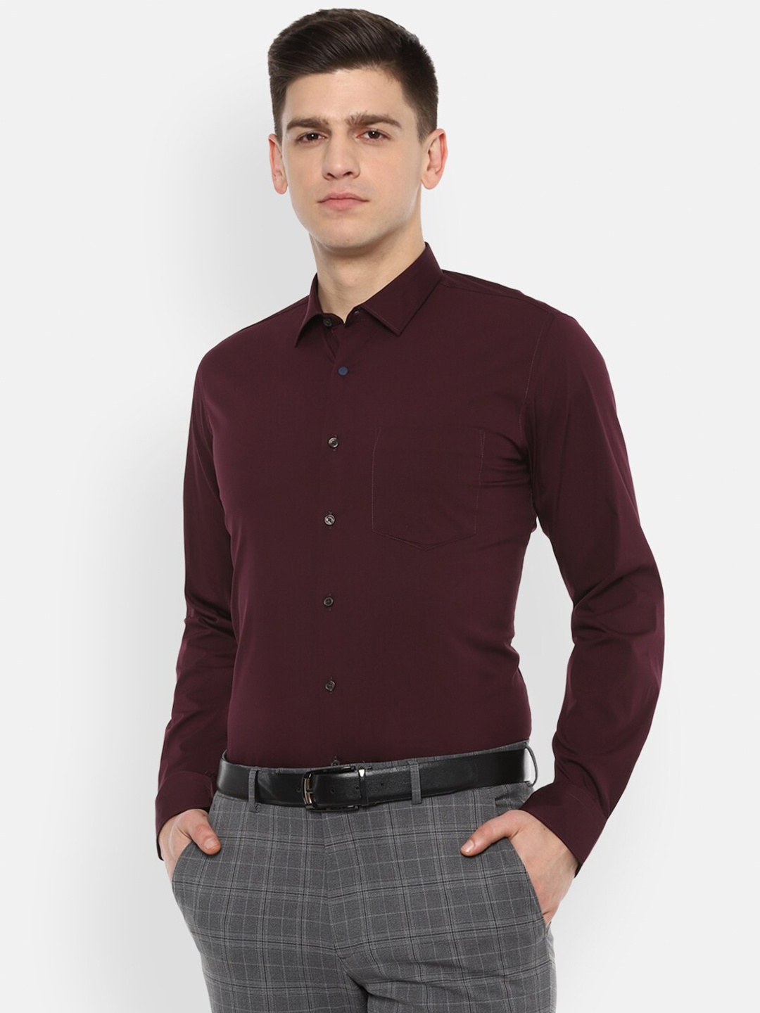 

Van Heusen Men Maroon Slim Fit Formal Shirt