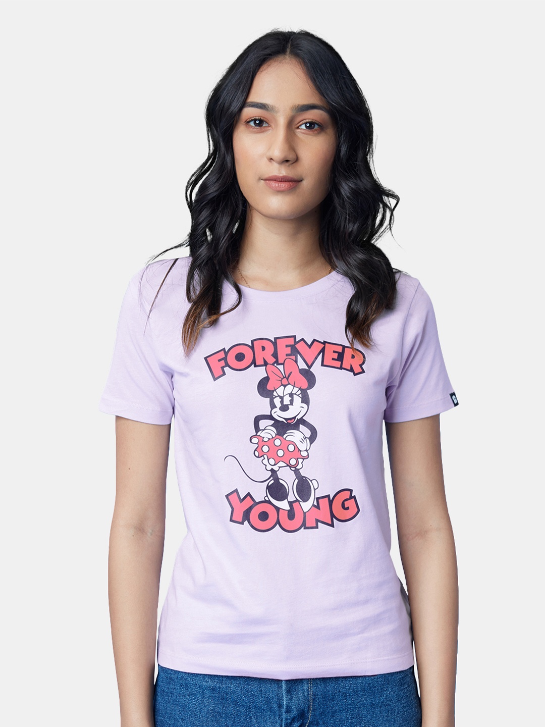 

The Souled Store Women Lavender Printed Applique T-shirt