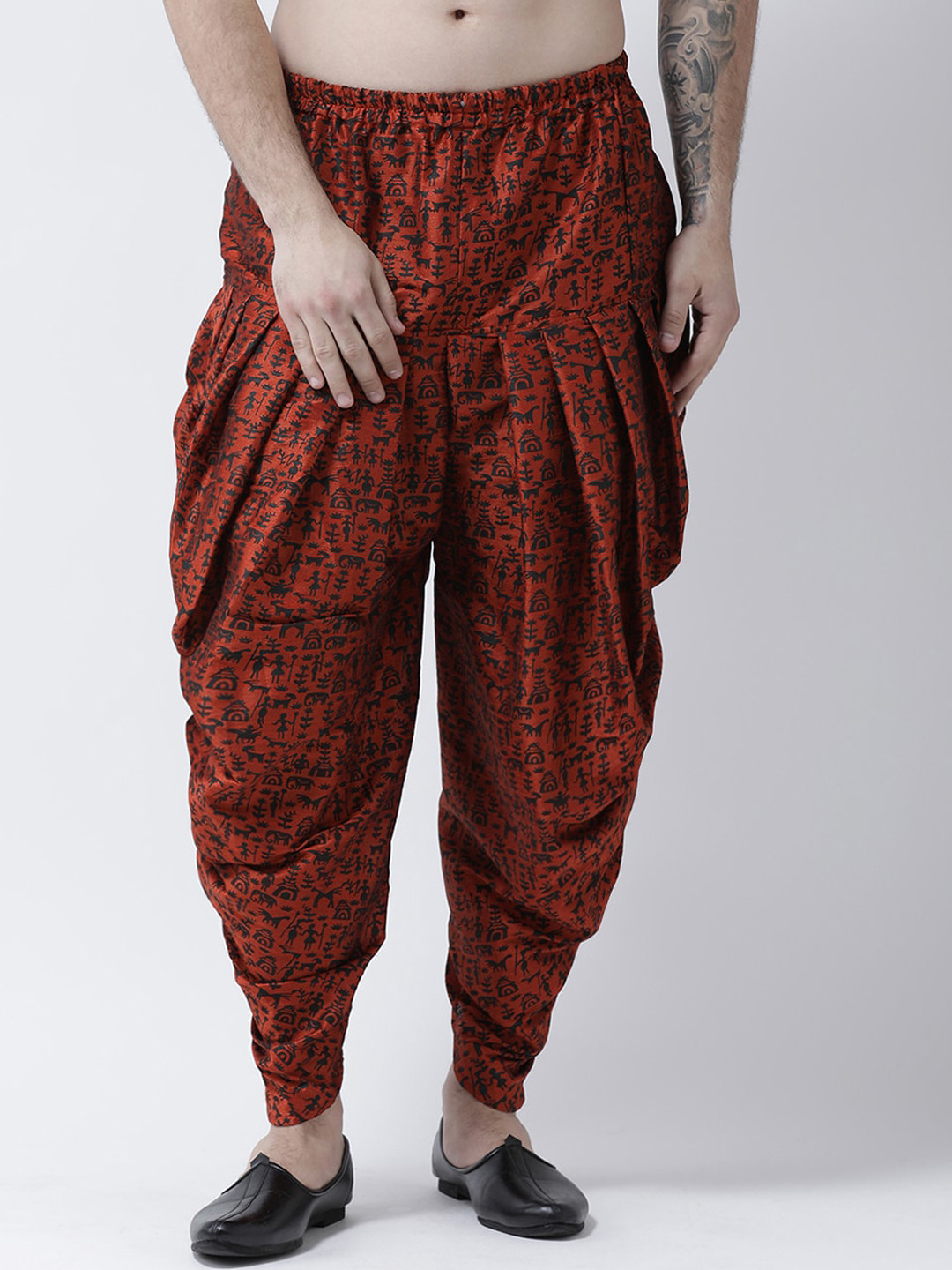 

DEYANN Men Orange Printed Patiala