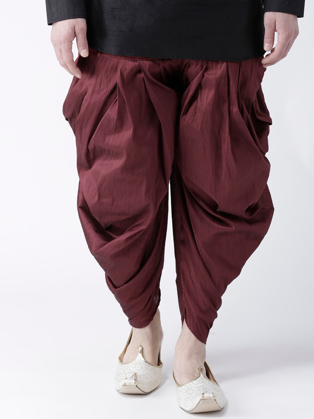 

DEYANN Men Solid Maroon Dhoti Pants