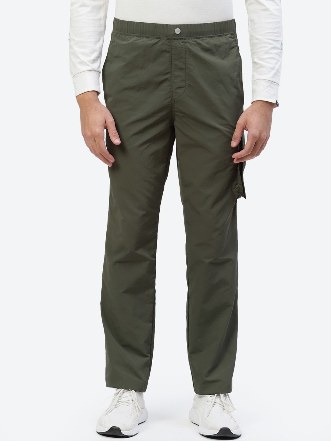 

ASICS Men Olive-Green Solid M Washer Walking Track Pants
