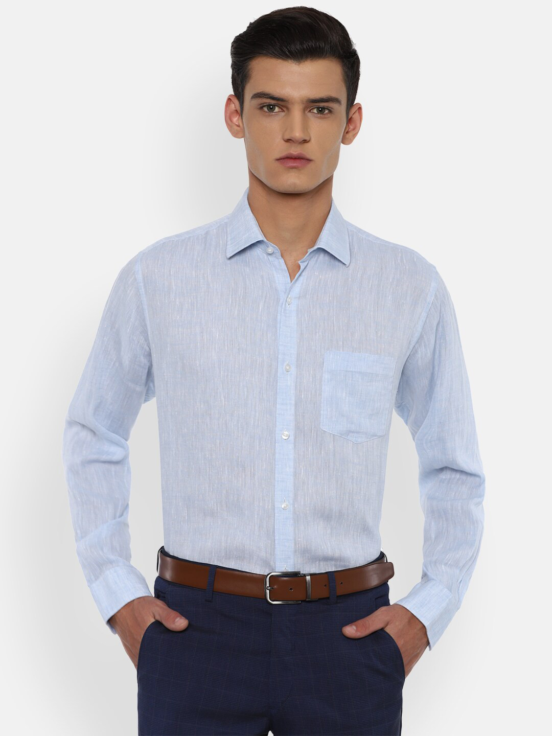 

Van Heusen Men Blue Formal Shirt