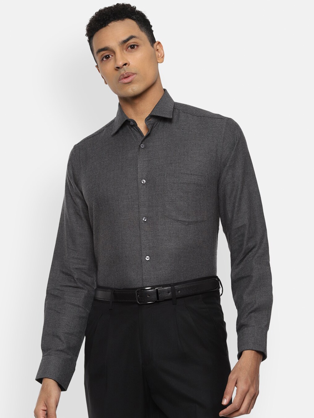 

Van Heusen Men Grey Pure Cotton Formal Shirt