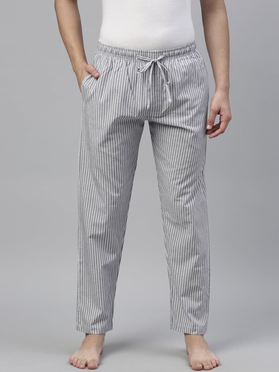 

Joven Men Grey Striped Lounge Pants