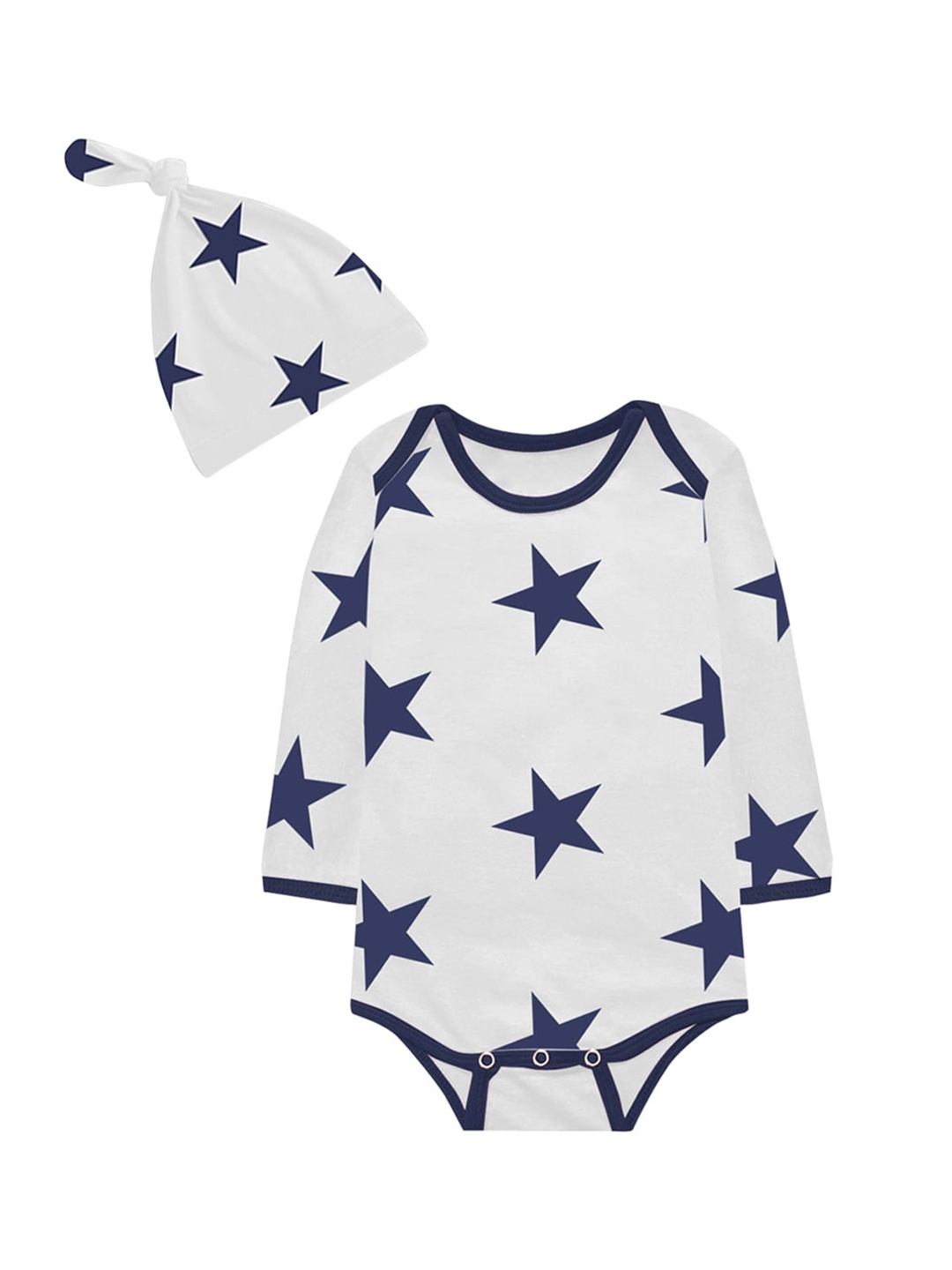 

A.T.U.N. Girls White & Navy Long Sleeve Body Suit