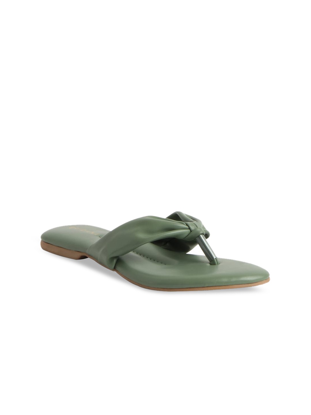 

ERIDANI Women Green T-Strap Flats