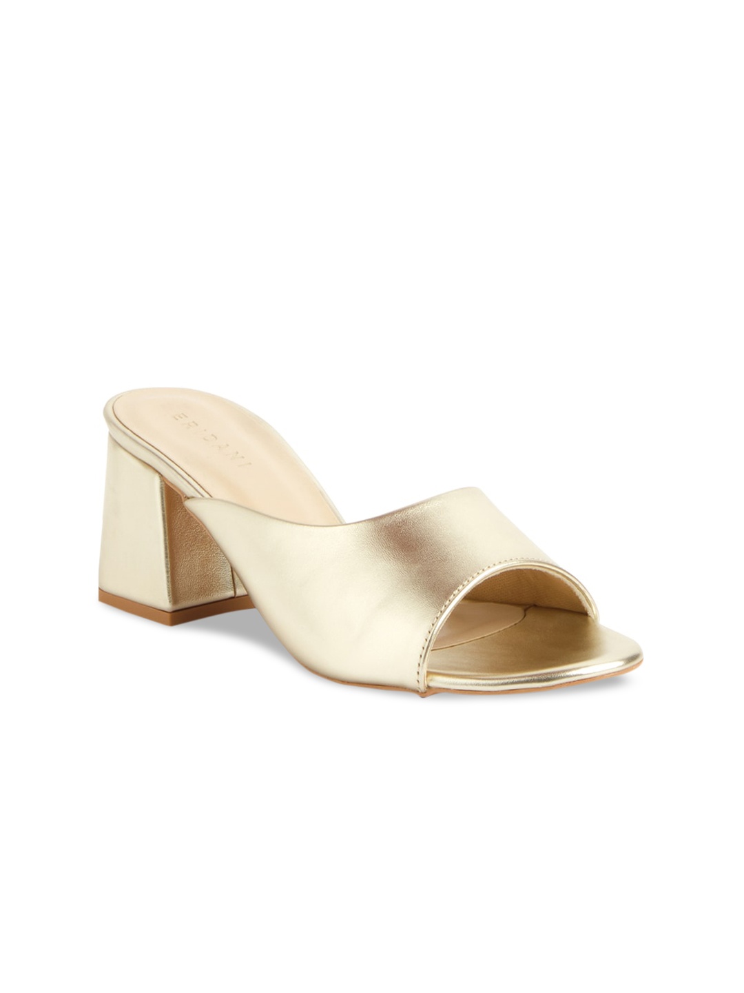 

ERIDANI Gold-Toned Textured Block Sandals