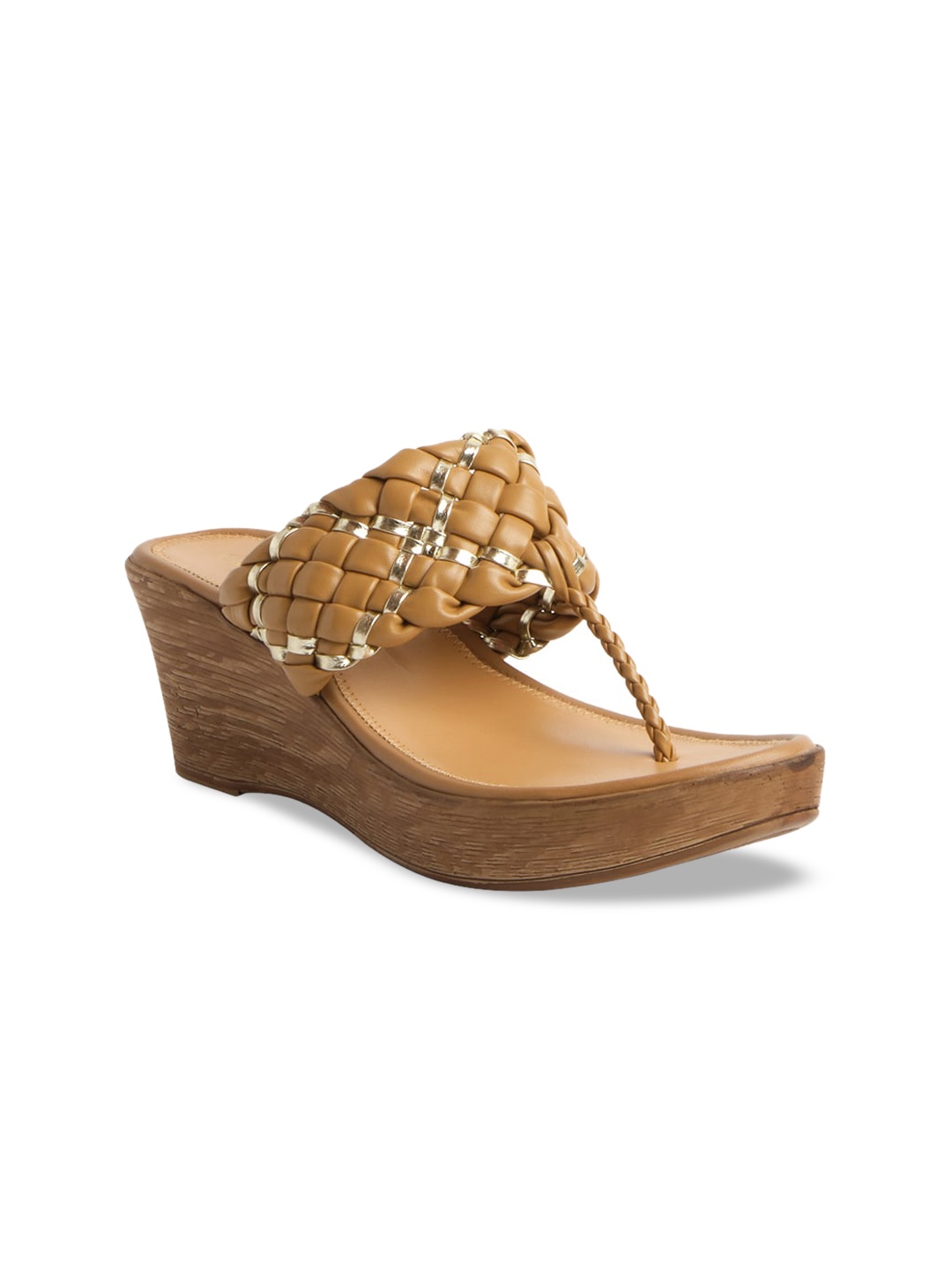 

ERIDANI Peco Woven Wedge Heeled Sandals, Beige