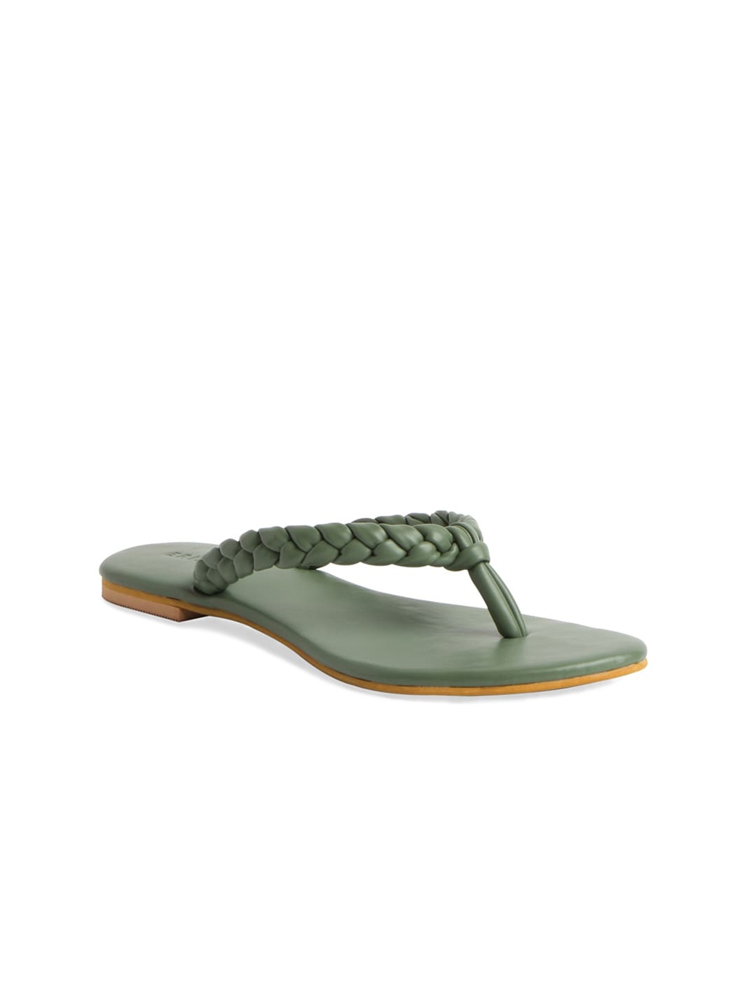 

ERIDANI Women Green Woven Open Toe Flats