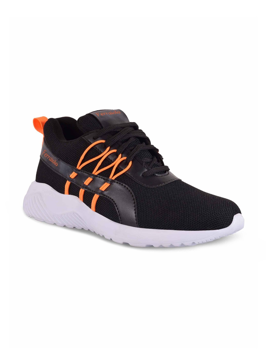 

Ferraiolo Men Black Woven Design Sneakers