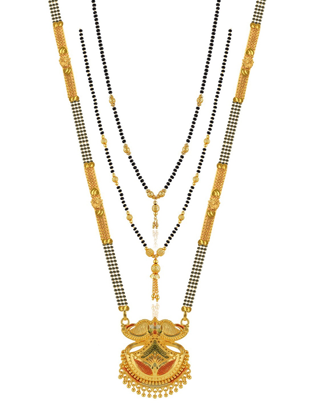 

Brandsoon Set Of 3 Gold-Plated Mangalsutras