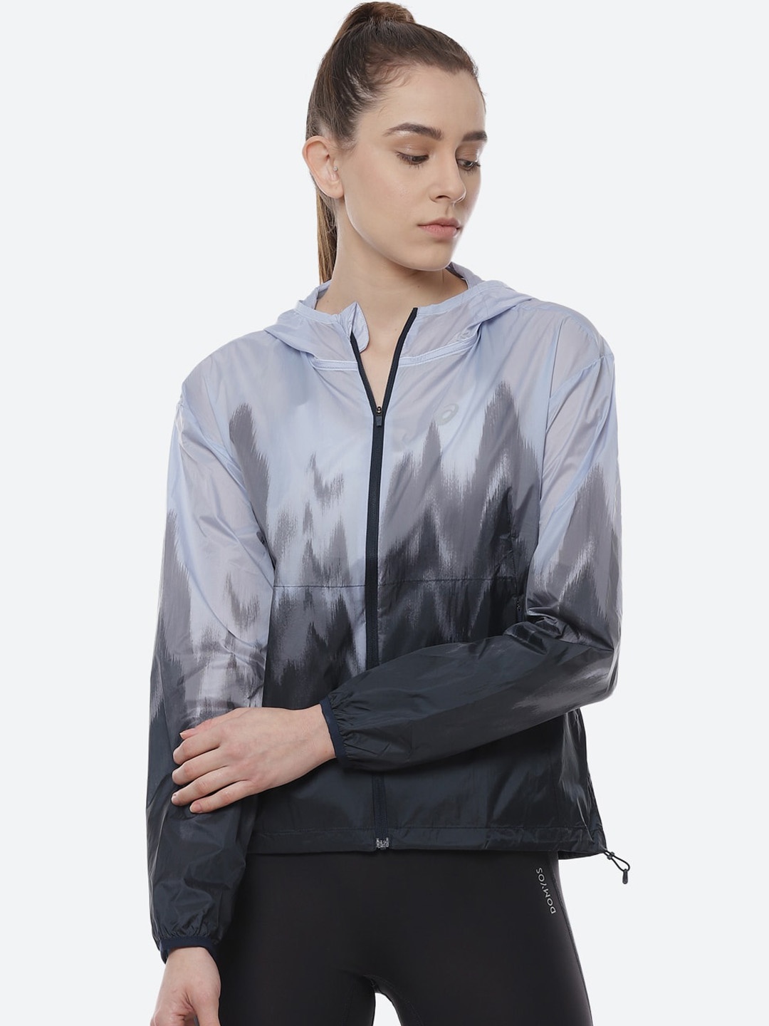 ASICS Women Grey Black Kasane Gpx Lite Sporty Running Jacket