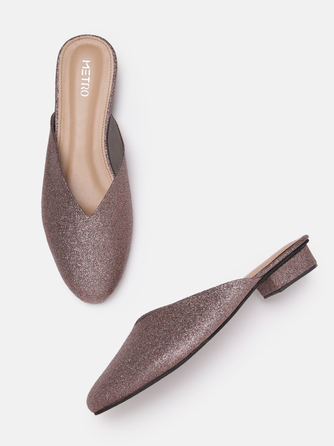 

Metro Dusty Pink Embellished Block Mules, Rose