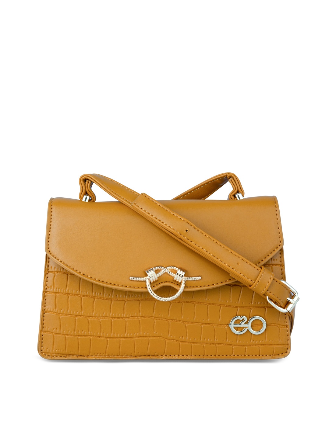 

E2O Yellow Textured Structured Sling Bag