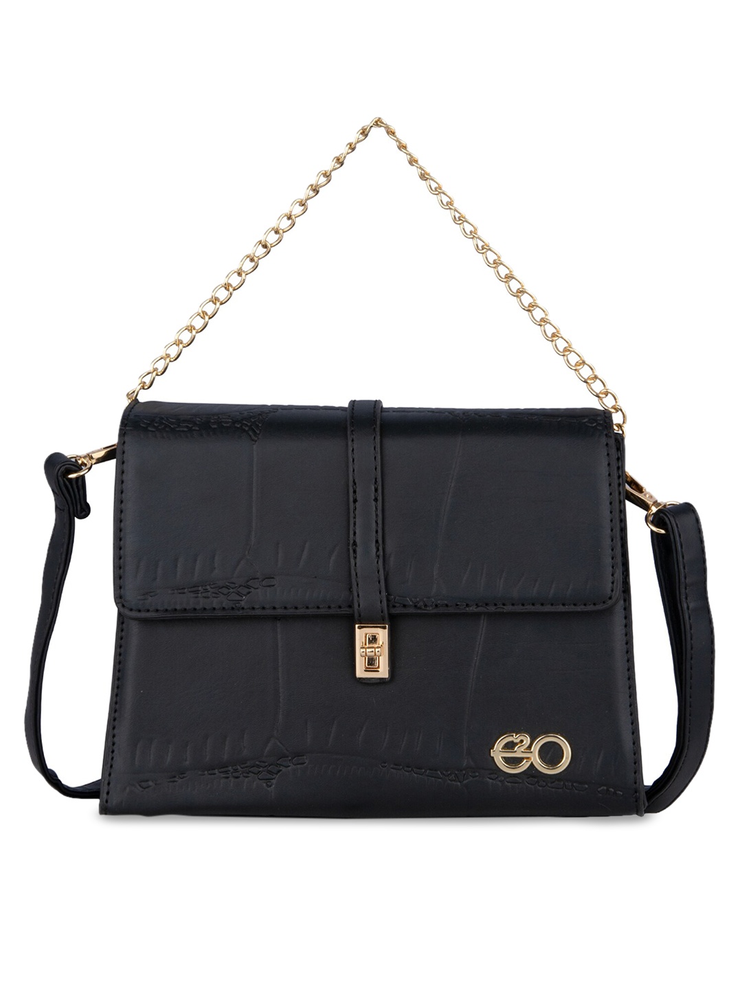 

E2O Black PU Structured Sling Bag