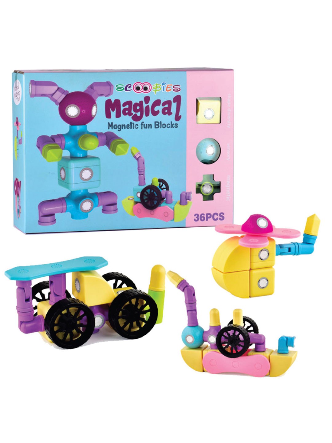 

SCOOBIES Kids Magical Magnetic Fun Blocks, Multi