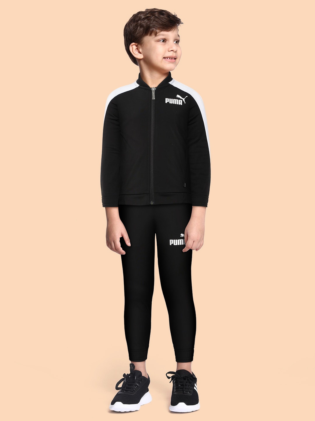 

Puma Boys Black Solid Baseball Youth Tracksuit
