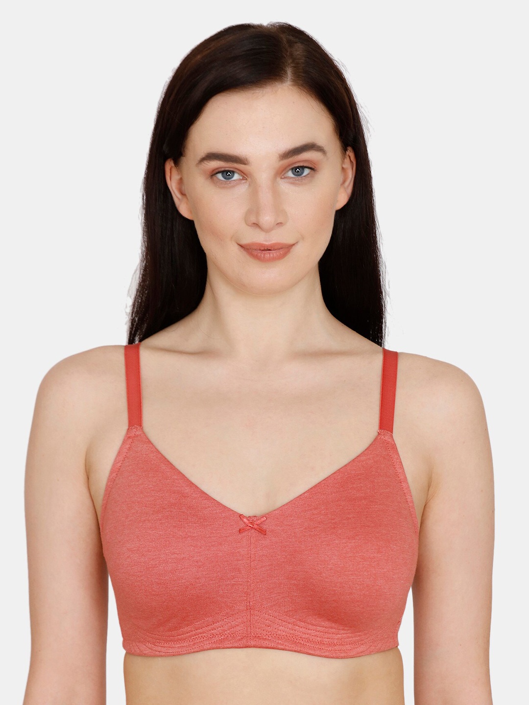 

Zivame Peach Non Padded Non Wired All Day Comfort Seamless Everyday Bra
