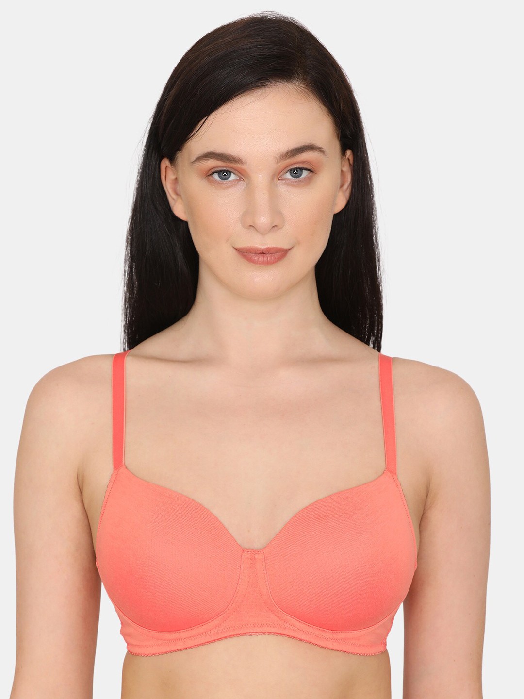 

Zivame Peach-Coloured Lightly Padded Non Wired 3/4th Coverage Bra