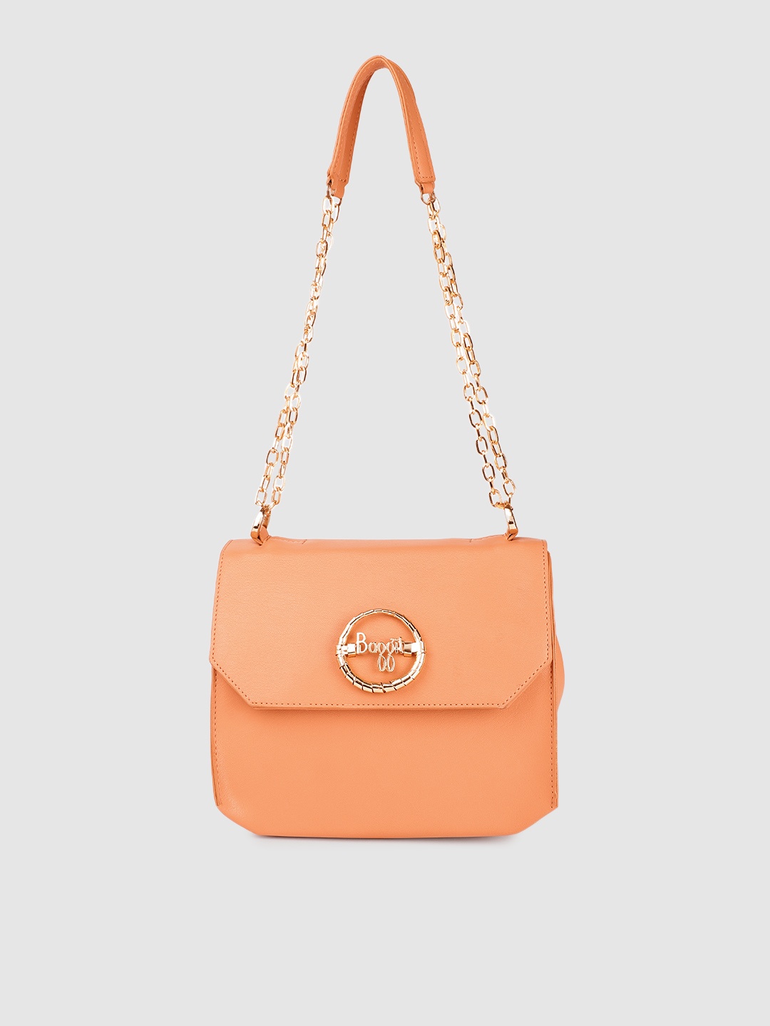 

Baggit Peach-Coloured Structured Shoulder Bag