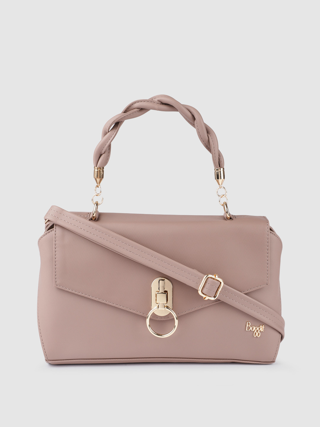 

Baggit Mauve Solid Structured Satchel