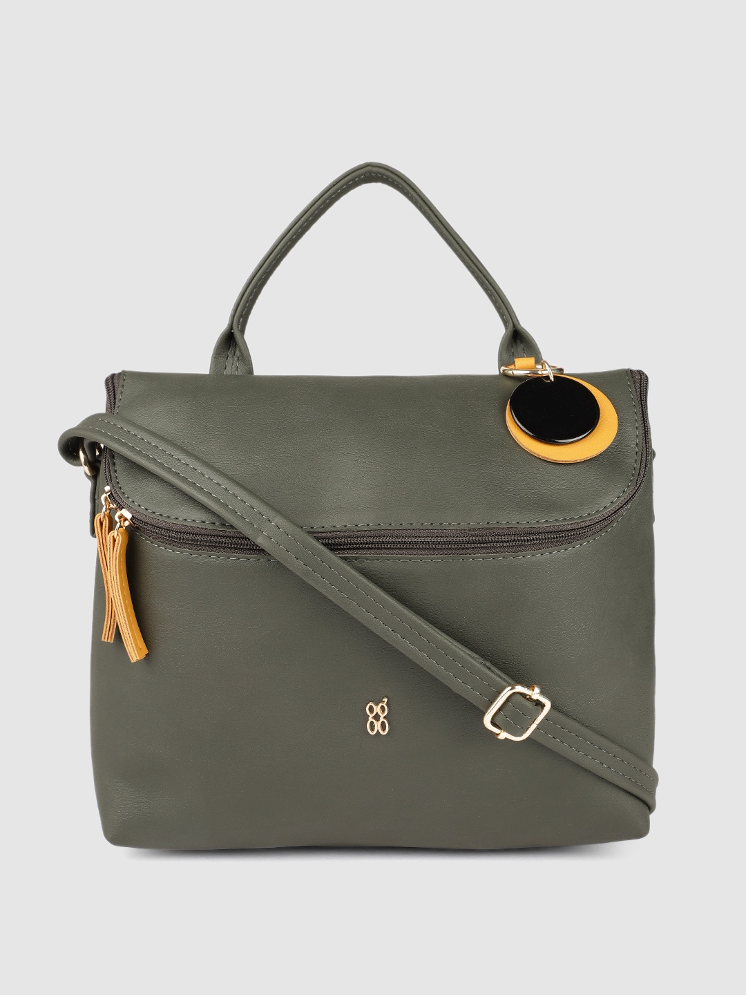 

Baggit Grey Solid Structured Handheld Bag