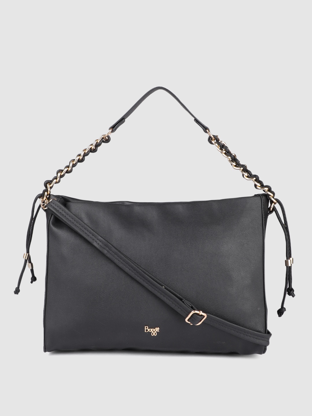 

Baggit Black Solid Structured Sling Bag