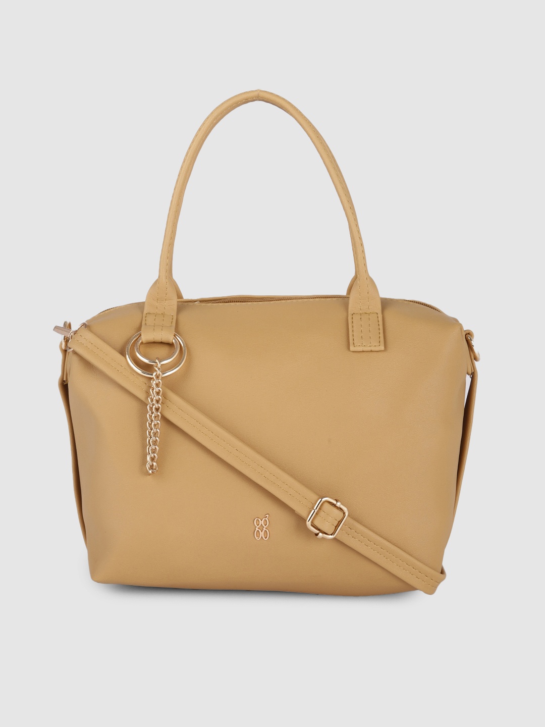 

Baggit Mustard Yellow Solid Regular Structured Handheld Bag with Tasselled Detail