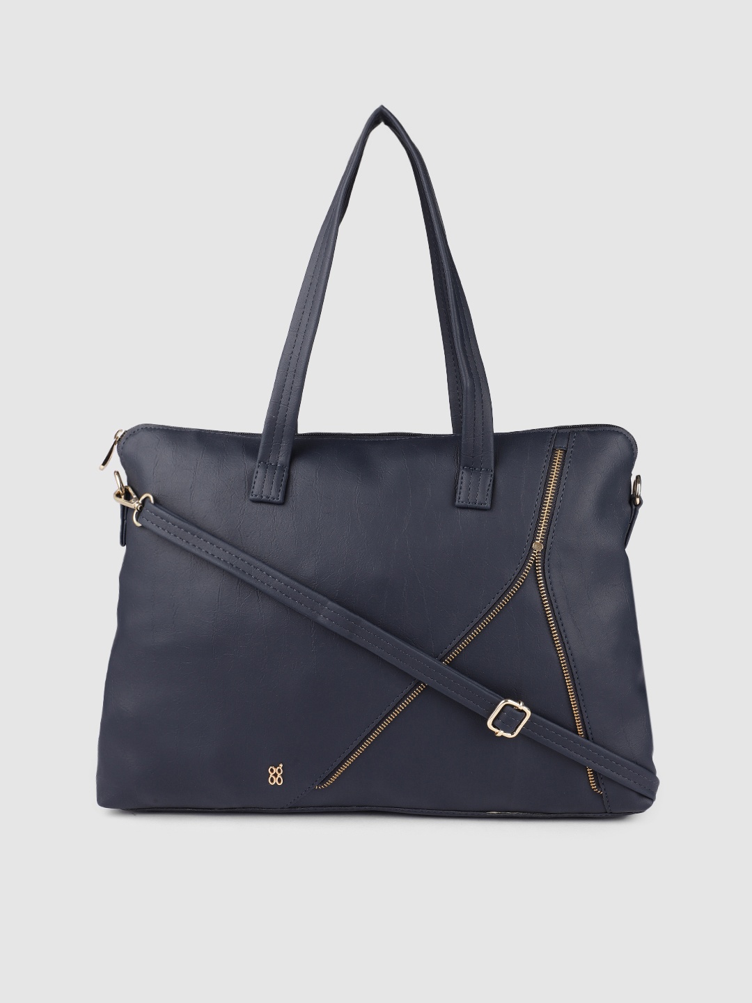 

Baggit Navy Blue Solid Structured Shoulder Bag