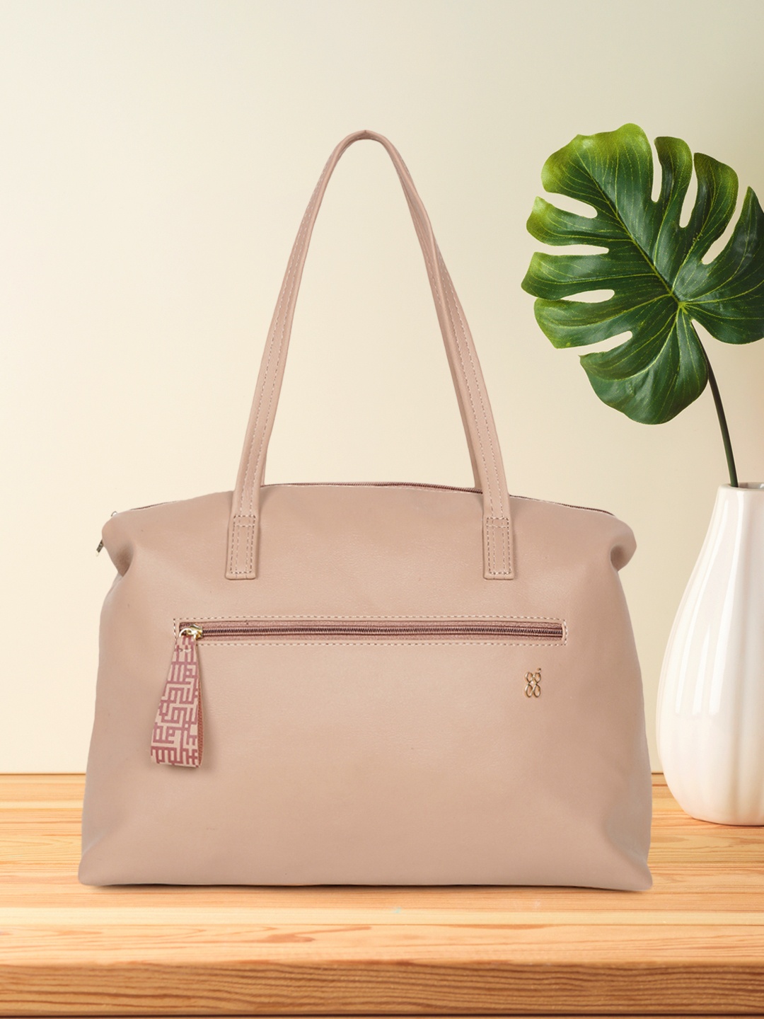 

Baggit Peach-Coloured Structured Shoulder Bag